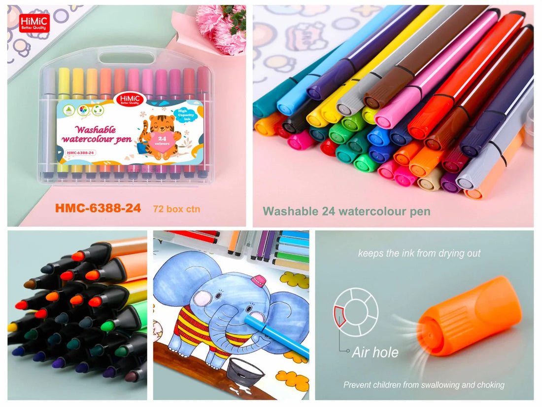 Washable Watercolor Pens Set (24 watercolor pen set) | HMC-6388-24