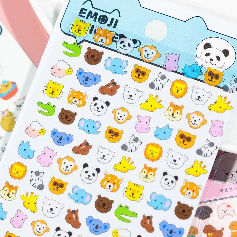 Cute animal emoji sticker l pack of 1 sheet