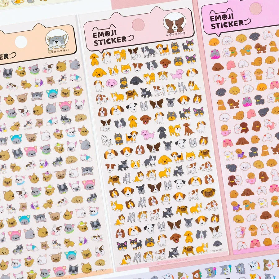 Cute animal emoji sticker l pack of 1 sheet