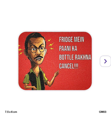Gm03 Glitter Printed Fridge Magnet 6X7.5Cm
