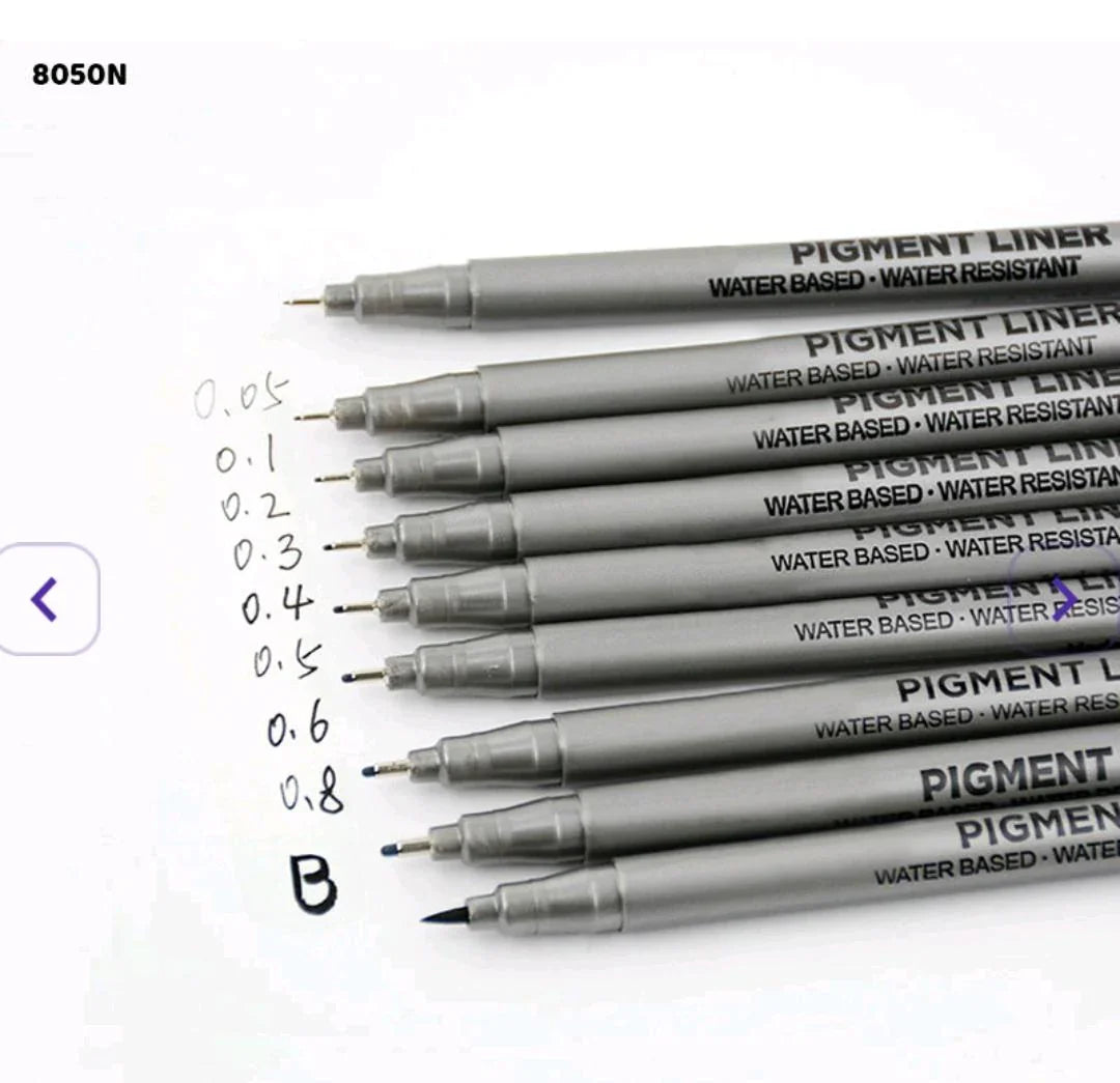 Pigment Liner Pen New Cc 9Pc (8050N)