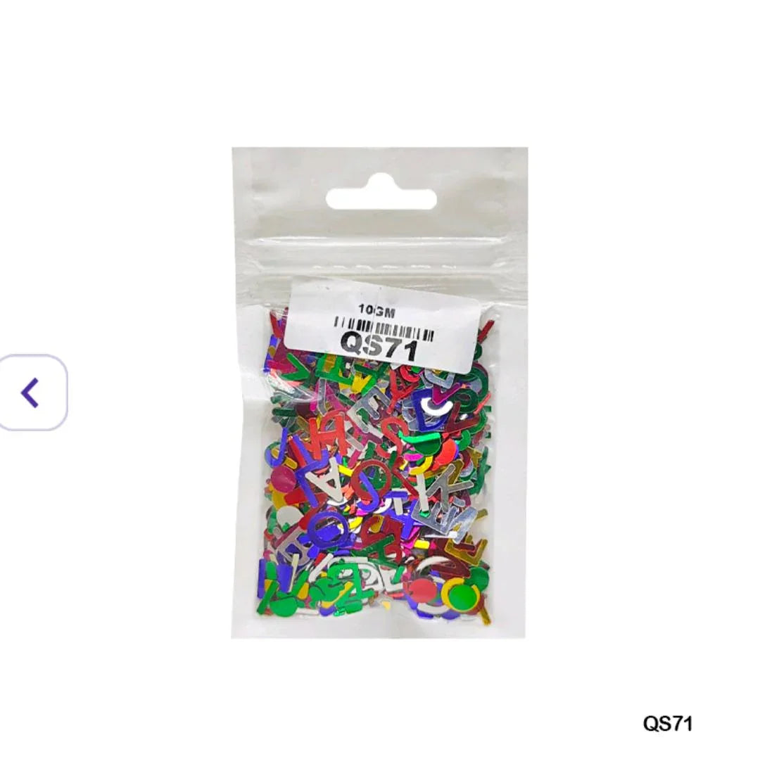 Qs71 Multi Capital Alphabet 8Mm 10Gm Sequins