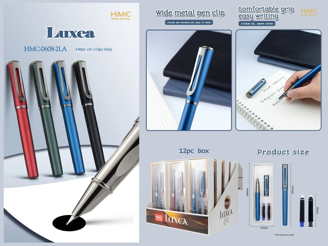 (   1  ) Luxea Metal Clip Pen – Smooth Writing Pen with Comfortable Grip I Premium Fountain Pen