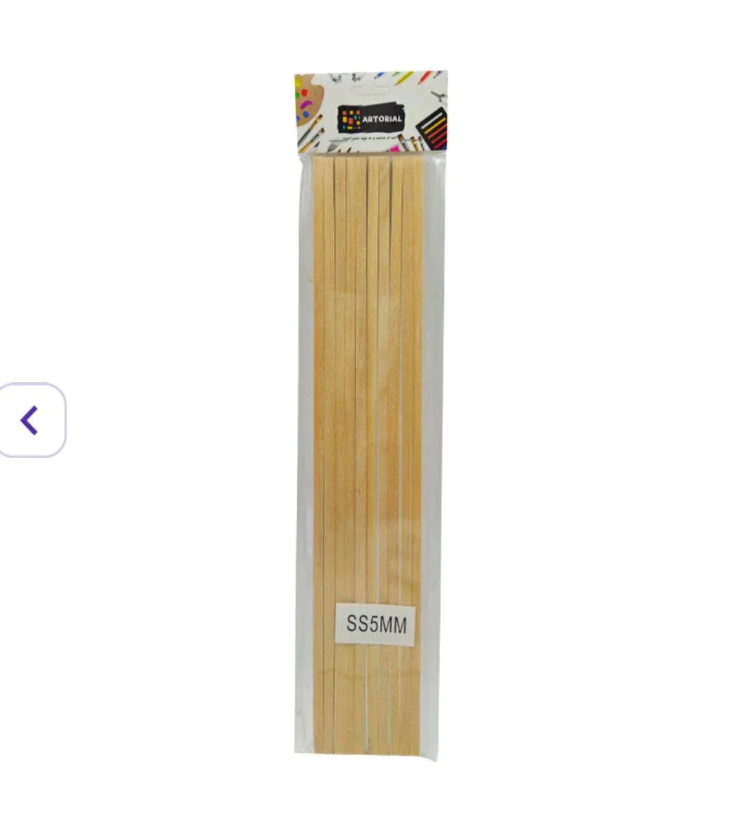 Ss5Mm Wooden Stick Square 30Cmx5Mm (10 Stick)