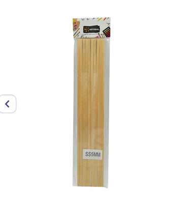 Ss5Mm Wooden Stick Square 30Cmx5Mm (10 Stick)