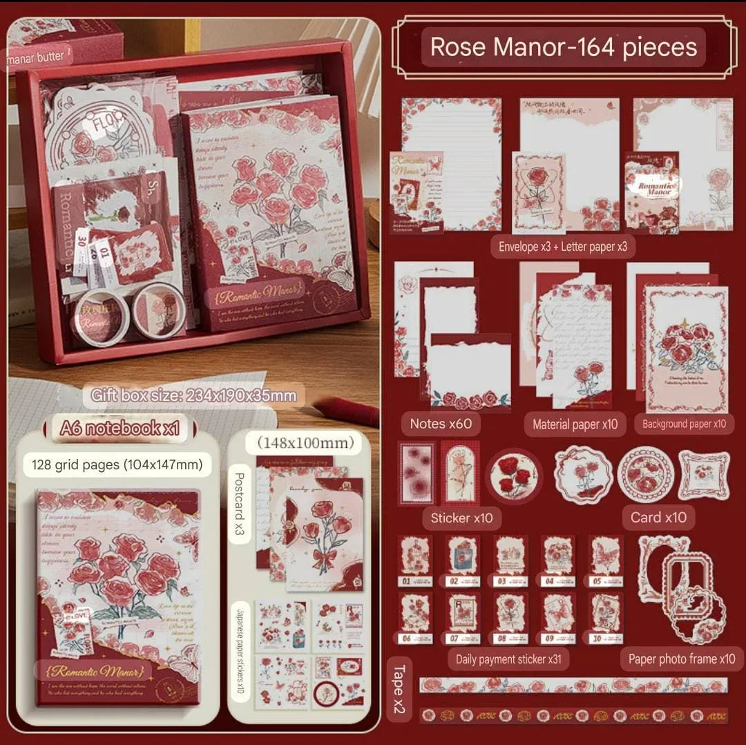 Romantic Manor Journaling & Scrapbooking Kit | 2026 Edition | Complete 164-Piece Vintage-Inspired Set