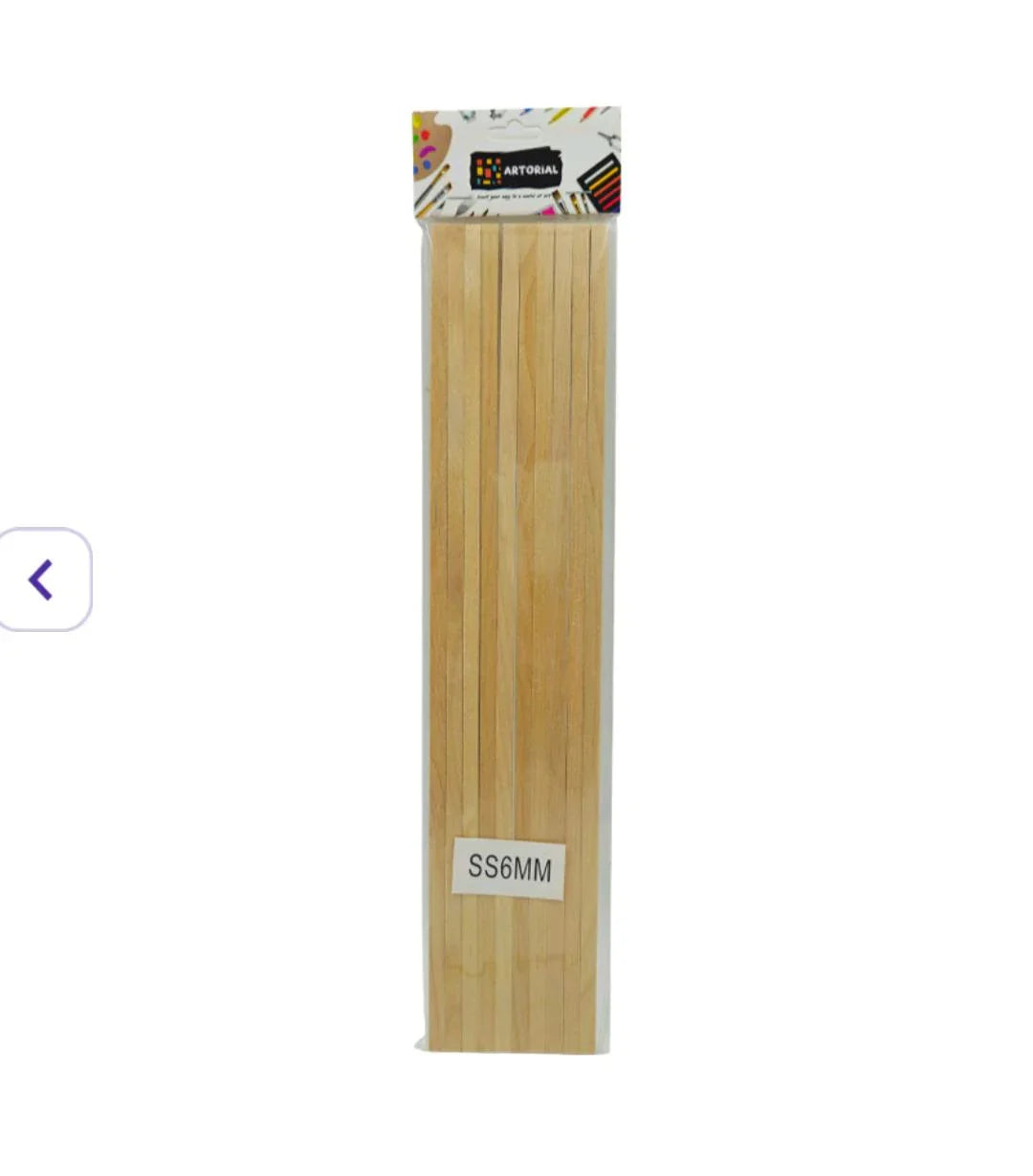 Ss6Mm Wooden Stick Square 30Cmx6Mm (10 Stick)