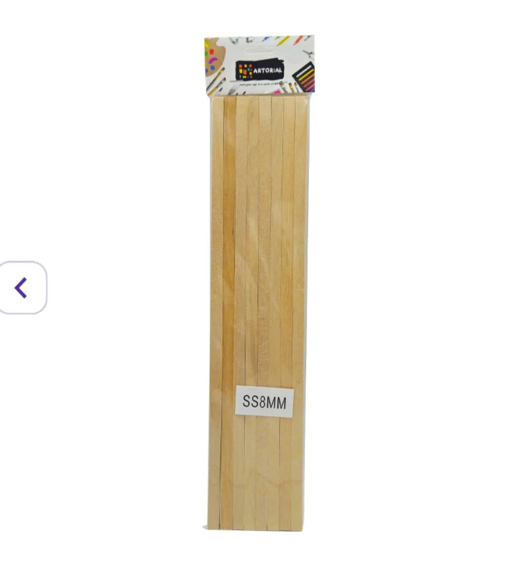 Ss8Mm Wooden Stick Square 30Cmx8Mm (8 Stick)