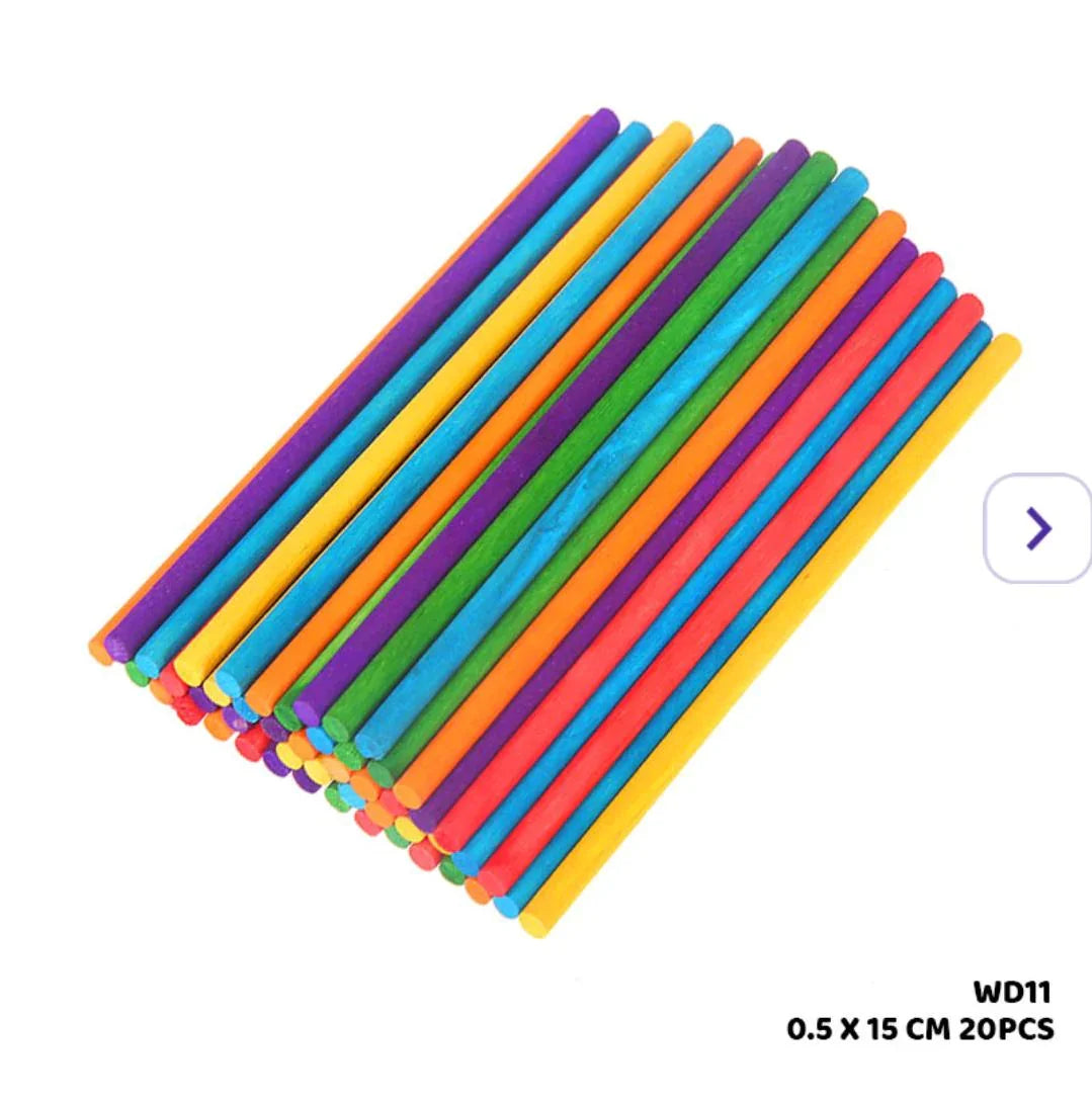 Wood Stick Color 0.5 X 15 Cm 20Pcs (Wd11)