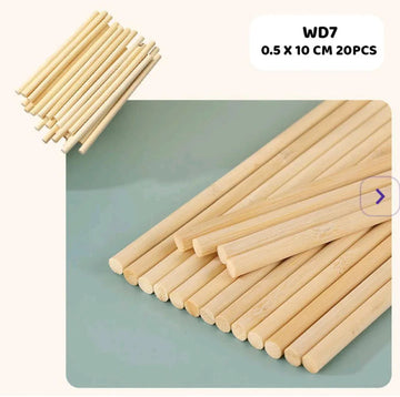 Wood Stick Plain 0.5 X 10 Cm 20Pcs (Wd7)