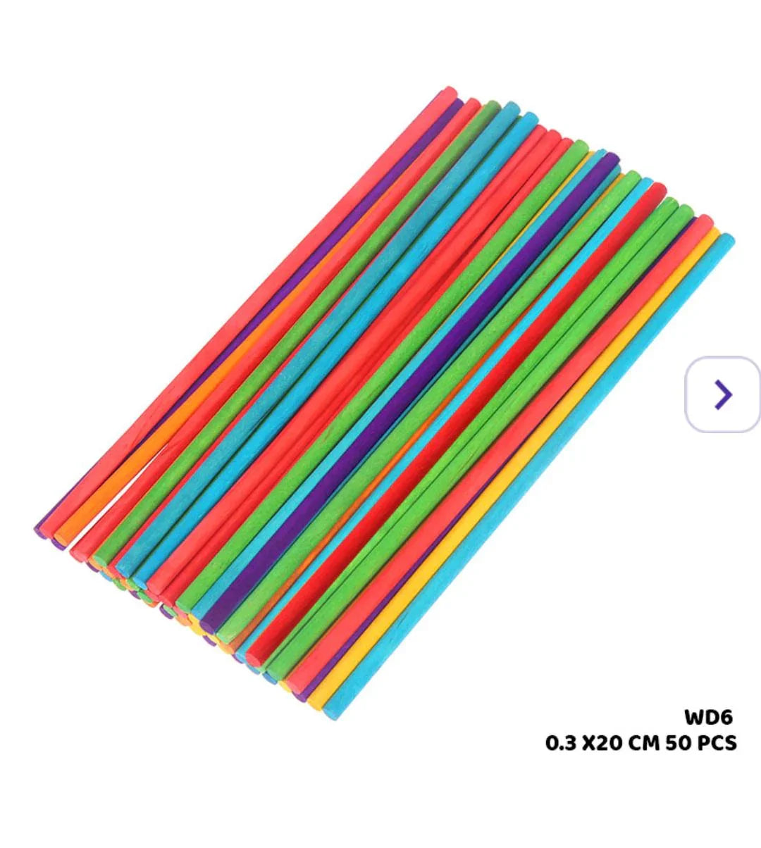 Wood Stick Color  0.3 X20 Cm 50 Pcs (Wd6)