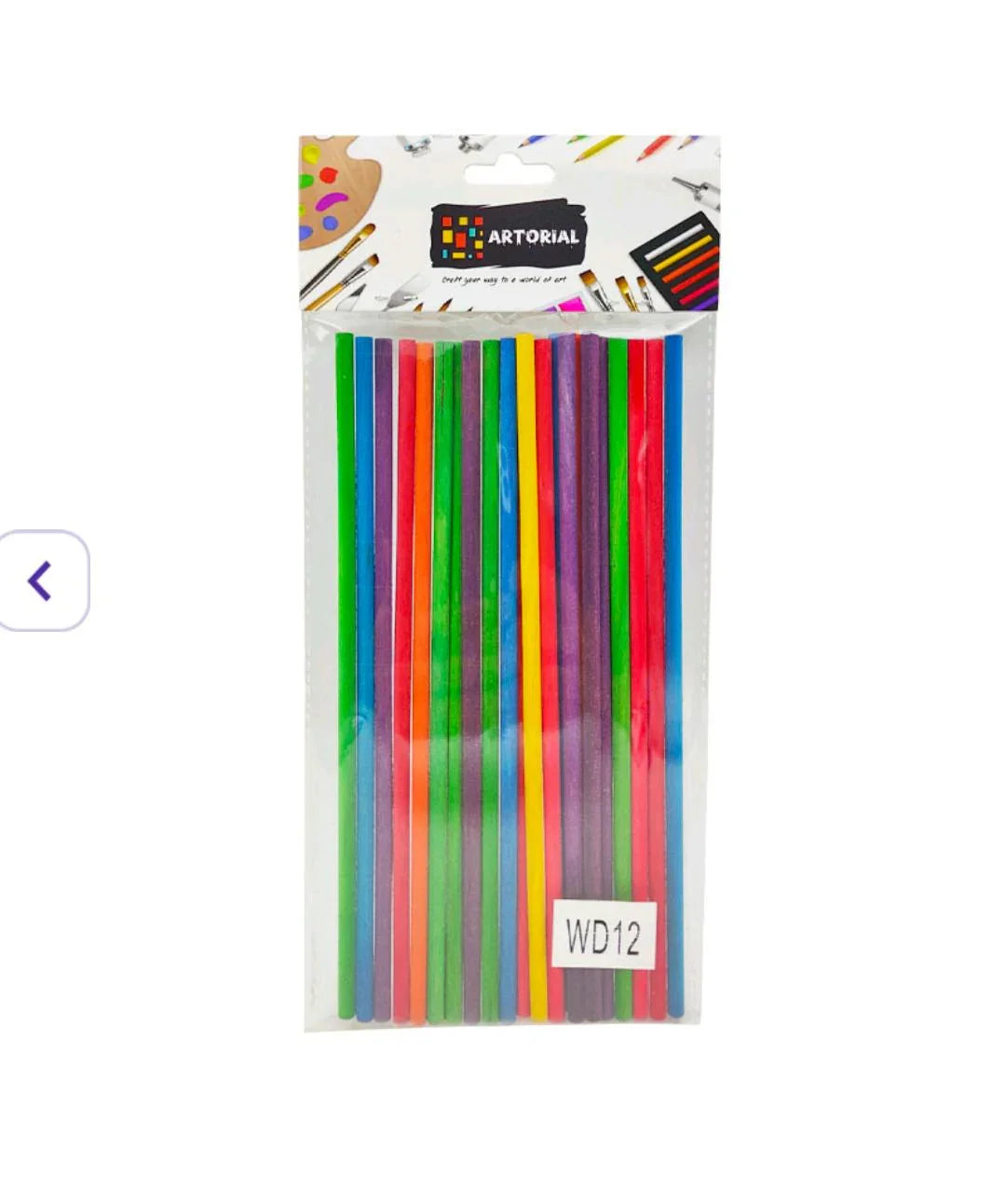 Wood Stick Color 0.5 X 20 Cm 20Pcs (Wd12)