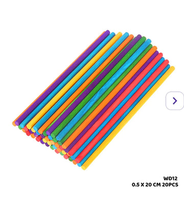 Wood Stick Color 0.5 X 20 Cm 20Pcs (Wd12)