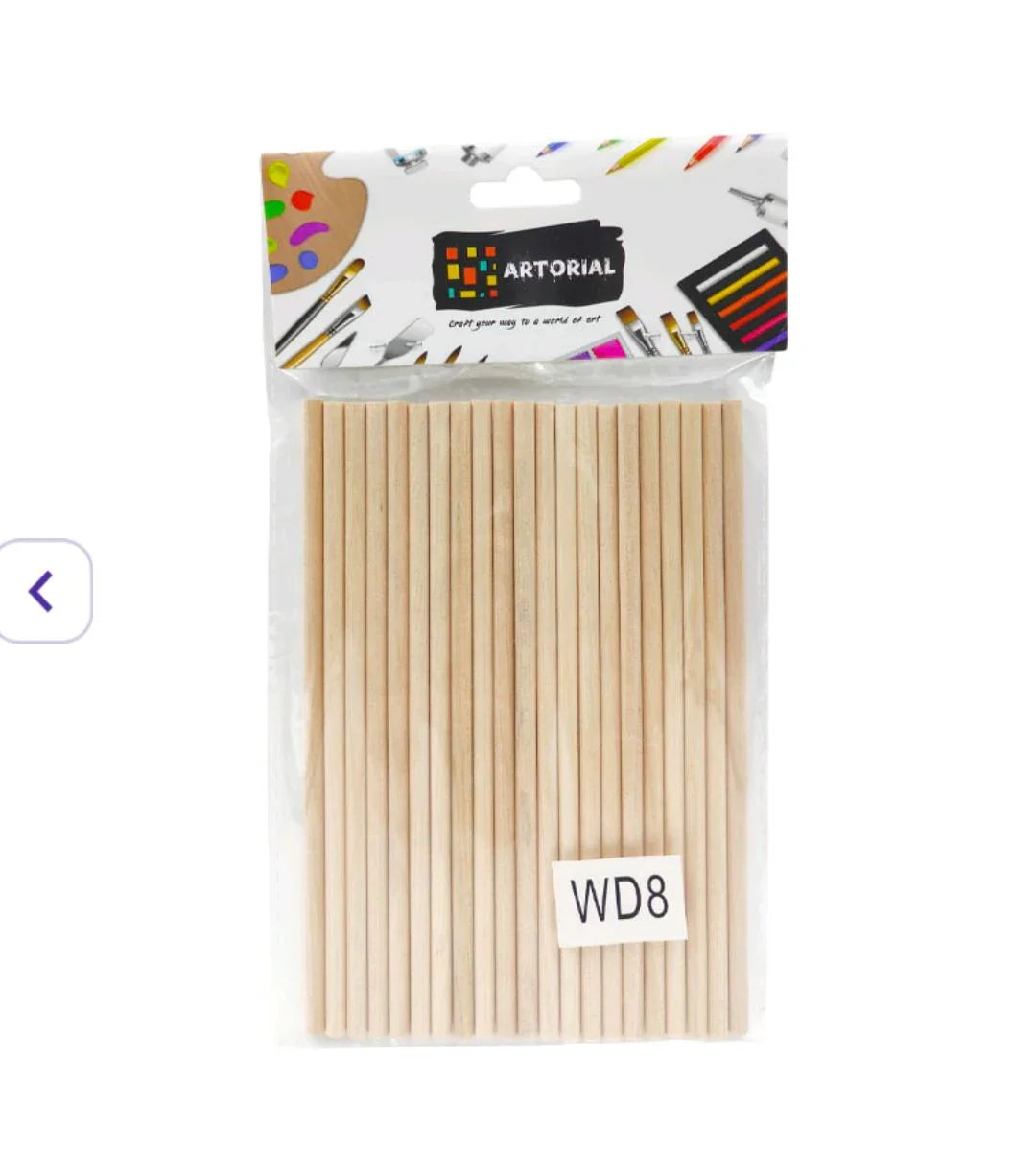 Wood Stick Plain 0.5 X 15 Cm 20Pcs (Wd8)