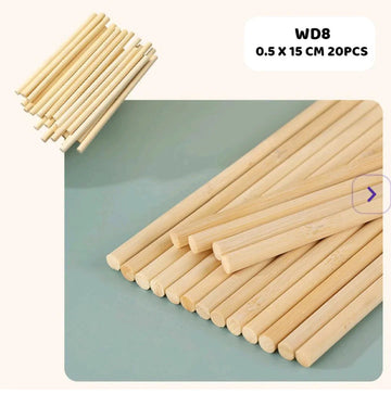 Wood Stick Plain 0.5 X 15 Cm 20Pcs (Wd8)