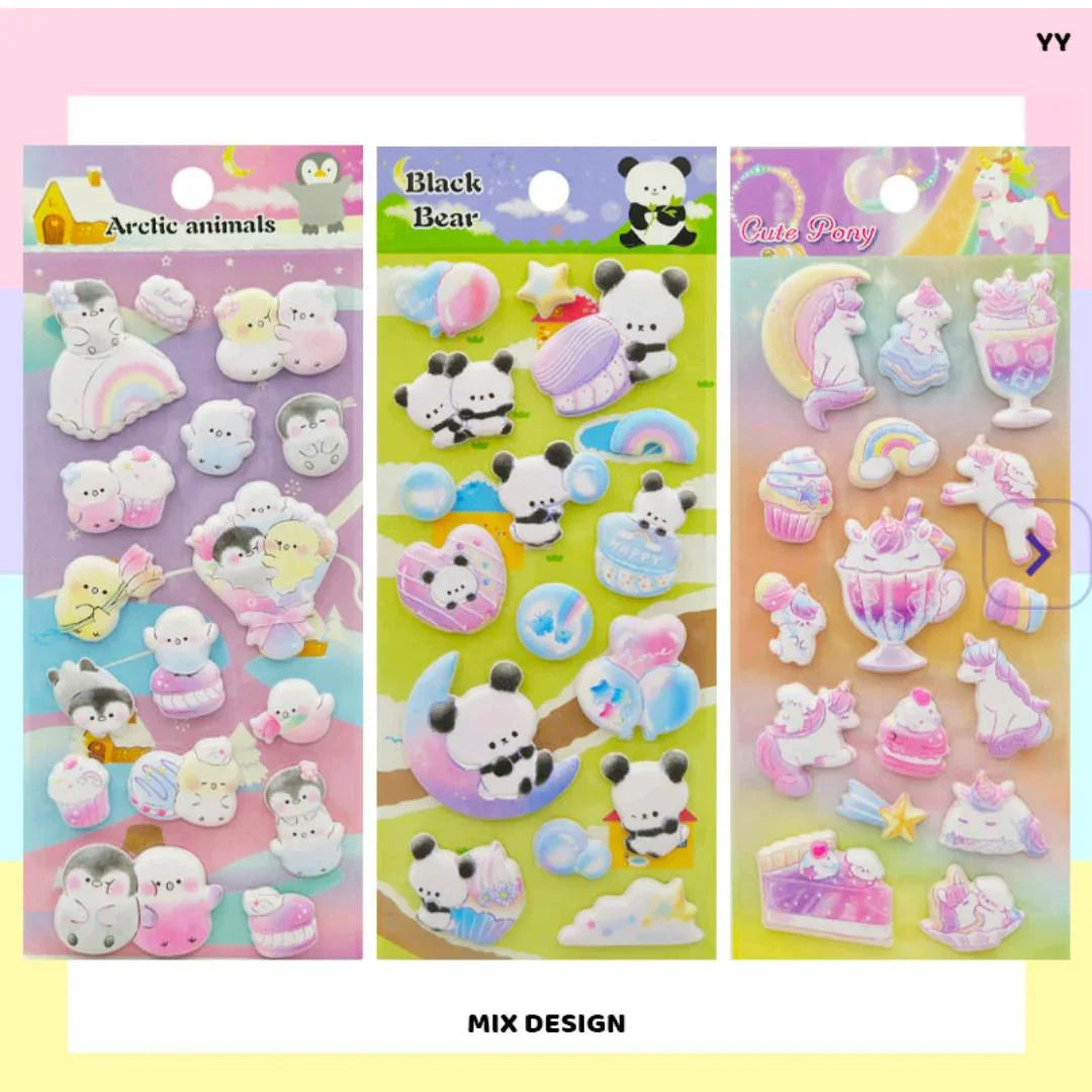 Yy 3D Animal Cartoon Print Sticker