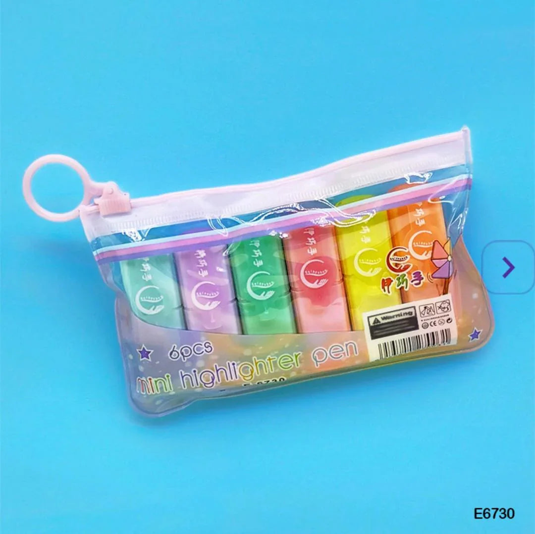 E6730 Mini Cute Highlighter Bottle 6Pc