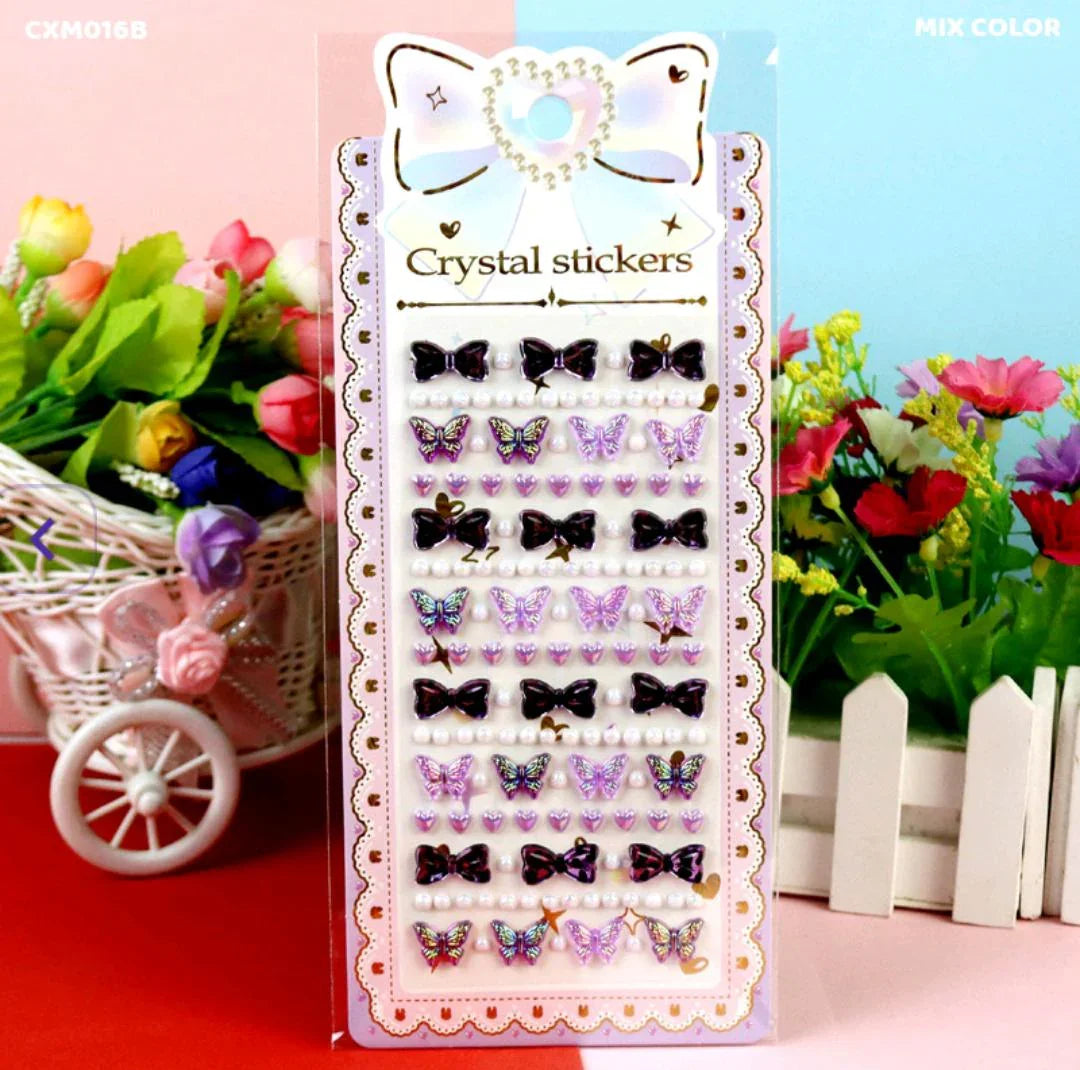 Cxm016B Crystal Sticker Butterfly Bow