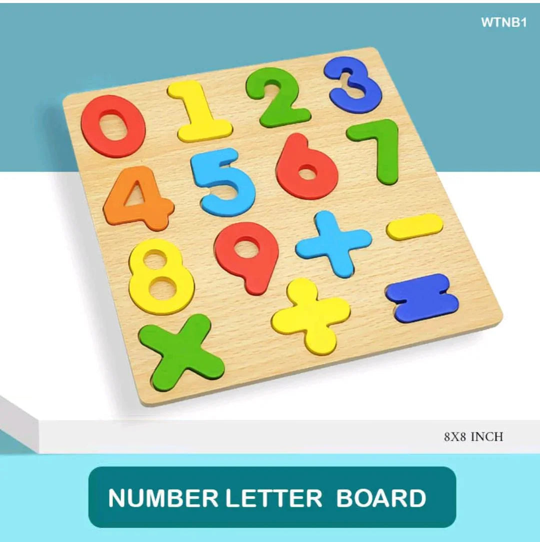 Wt Wooden 8X8 0-9 Numbers Letter Board (Wtnb1)
