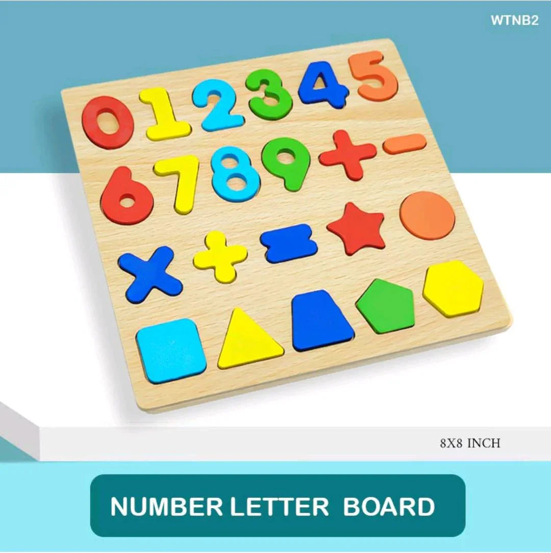 Wt Wooden 8X8 0-9 Numbers Letter Shape Board (Wtnb2)