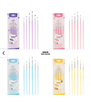 Hb61R 6Pc Paint Brush Round
