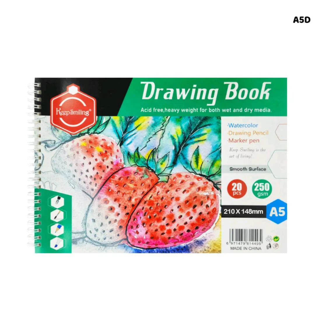 A5 Drawing Book 210Mm 20Page 250Gsm Spiral (A5D)