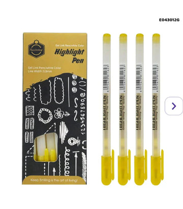 E043012G 12Pcs Highlight Pen Gold 0.8Mm