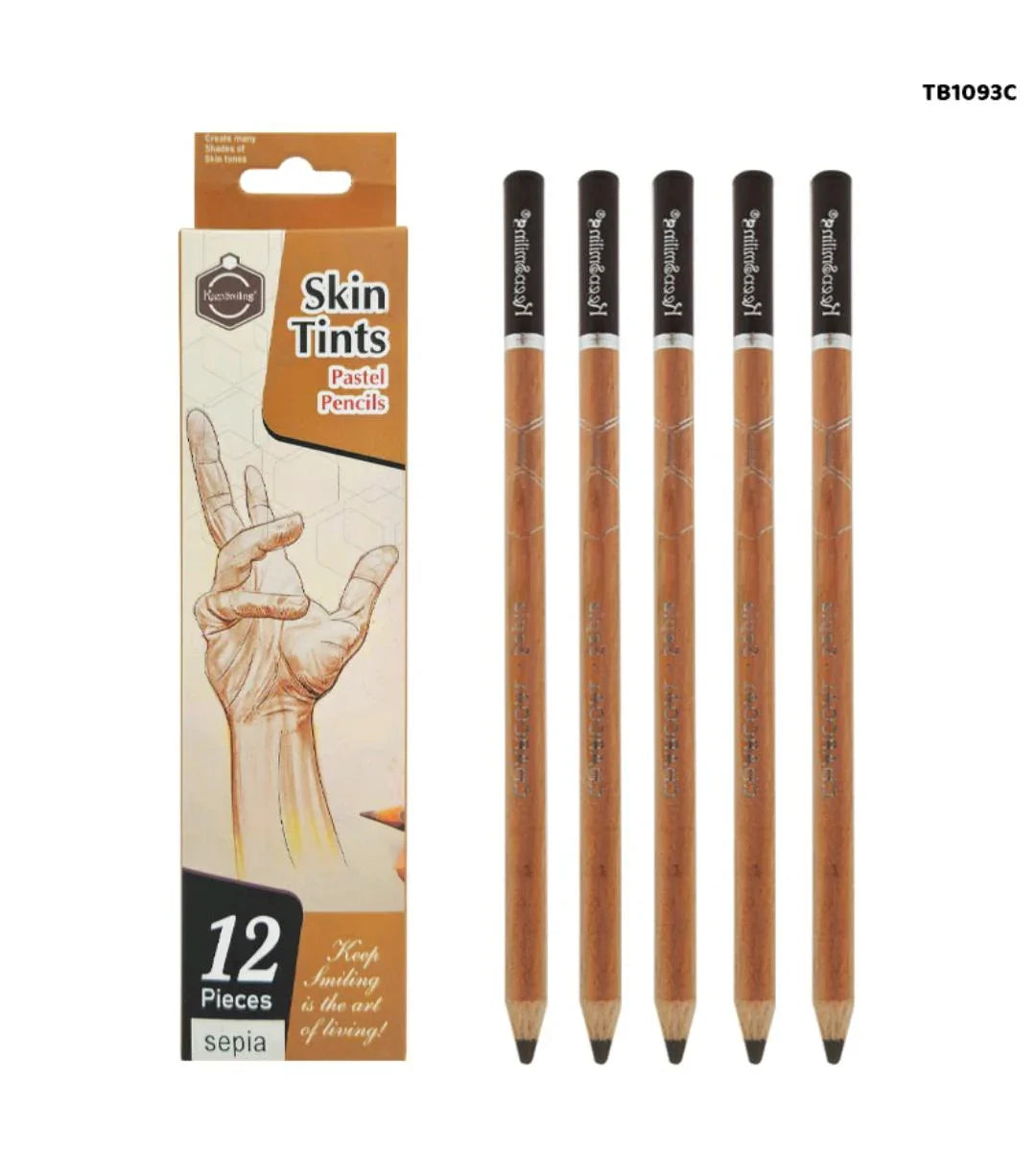 Tb1093C Skin Tints Pastel 12 Pencils Sepia