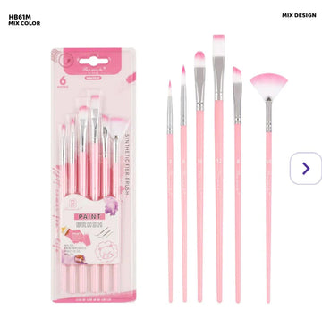 Hb61M 6Pc Paint Brush Mixed