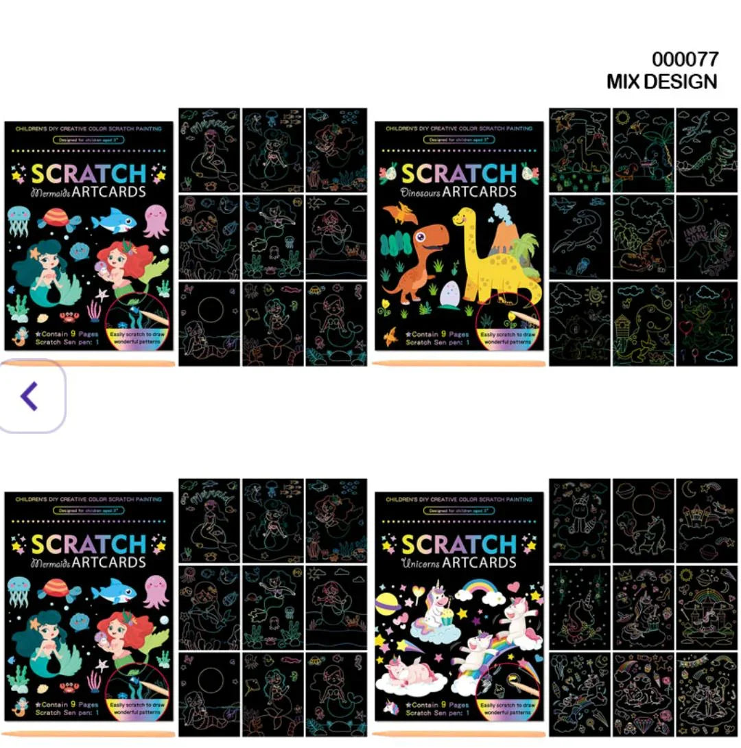 Scratch Book A5 9 Sheets Designed (000077)
