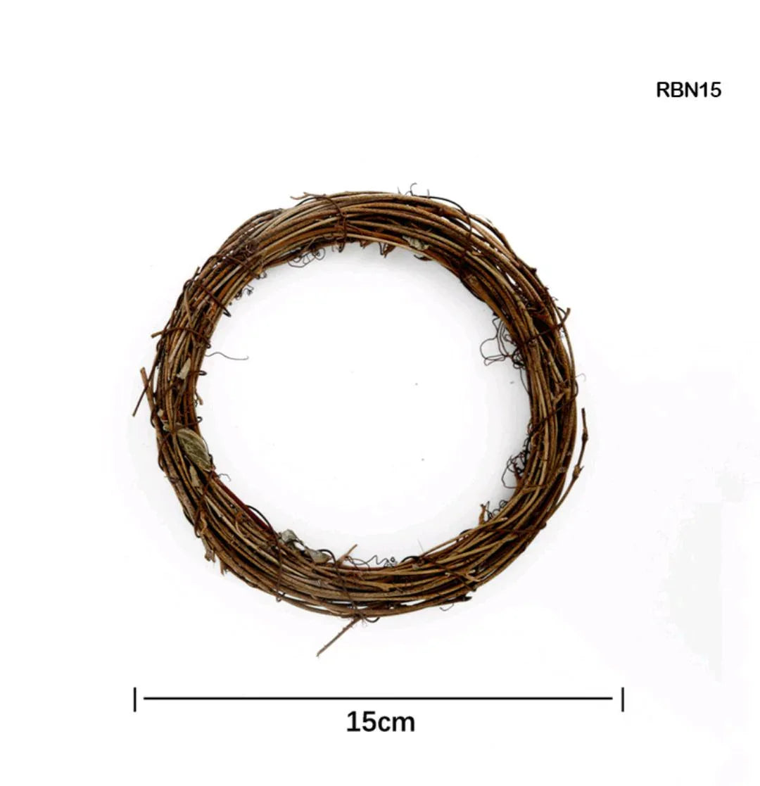 Rbn15 Ring Wreath Rattan Wicker Natural Brown Diy 15Cm