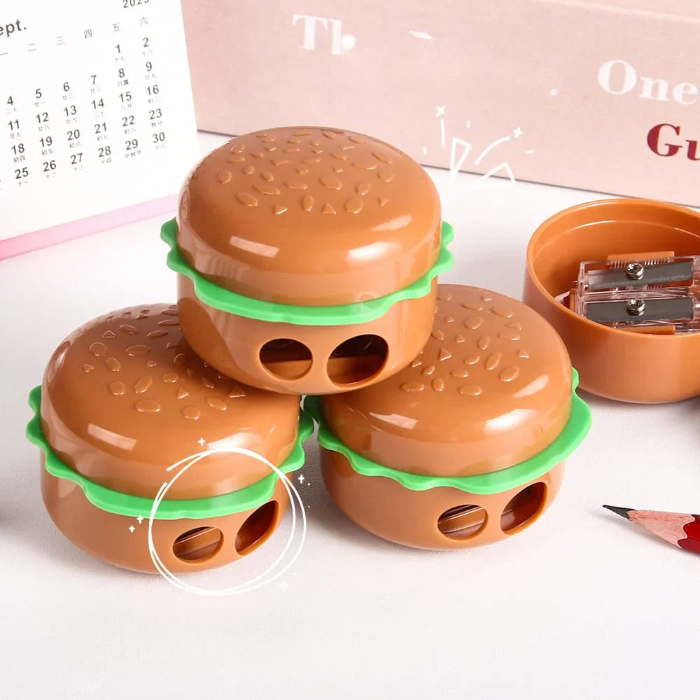 Cute Burger sharpener with two holes l Pack of 1