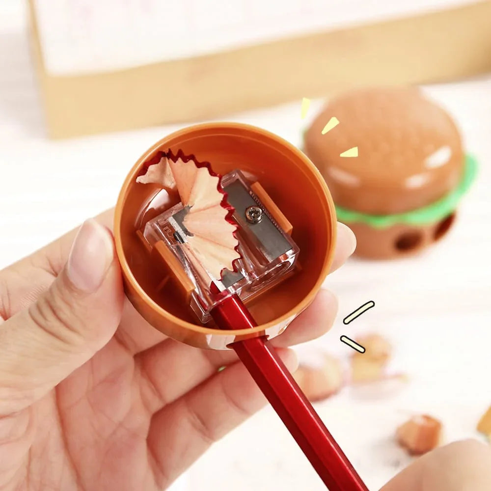 Cute Burger sharpener with two holes l Pack of 1