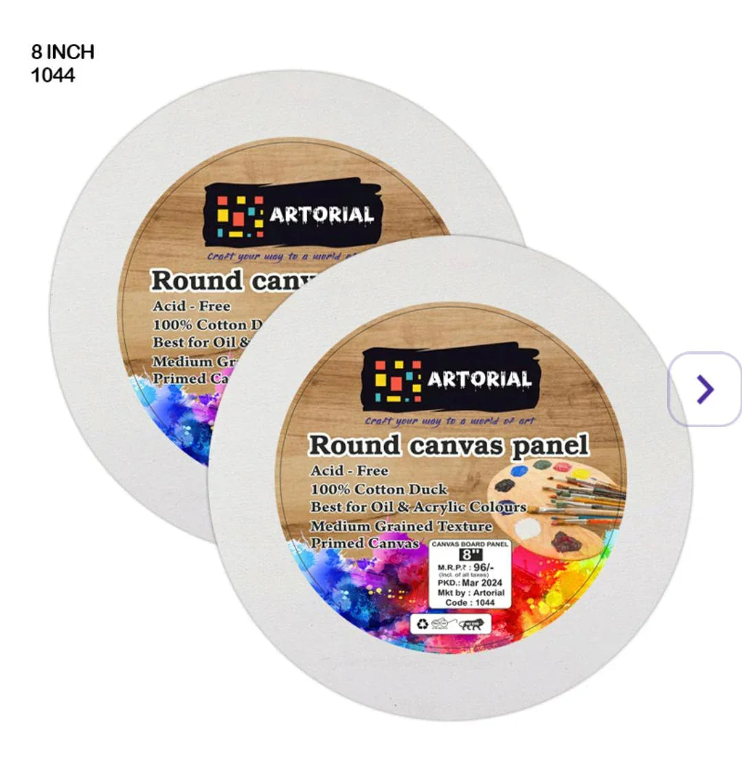 Ao Canvas Board Round  8 Inch (1044)