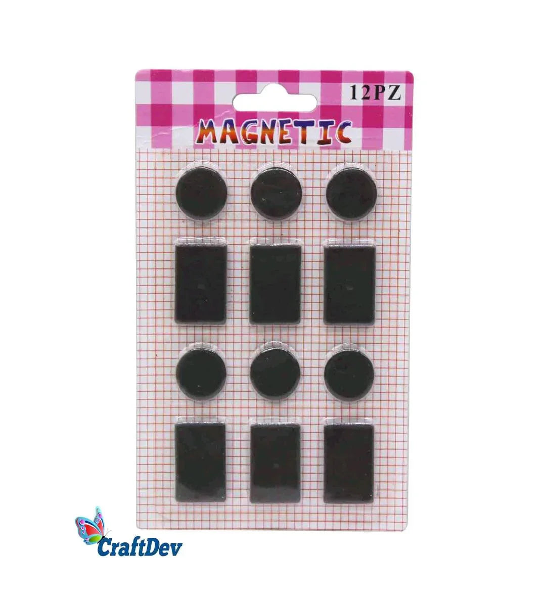 8012 Magnet Black In Shapes 12Pcs