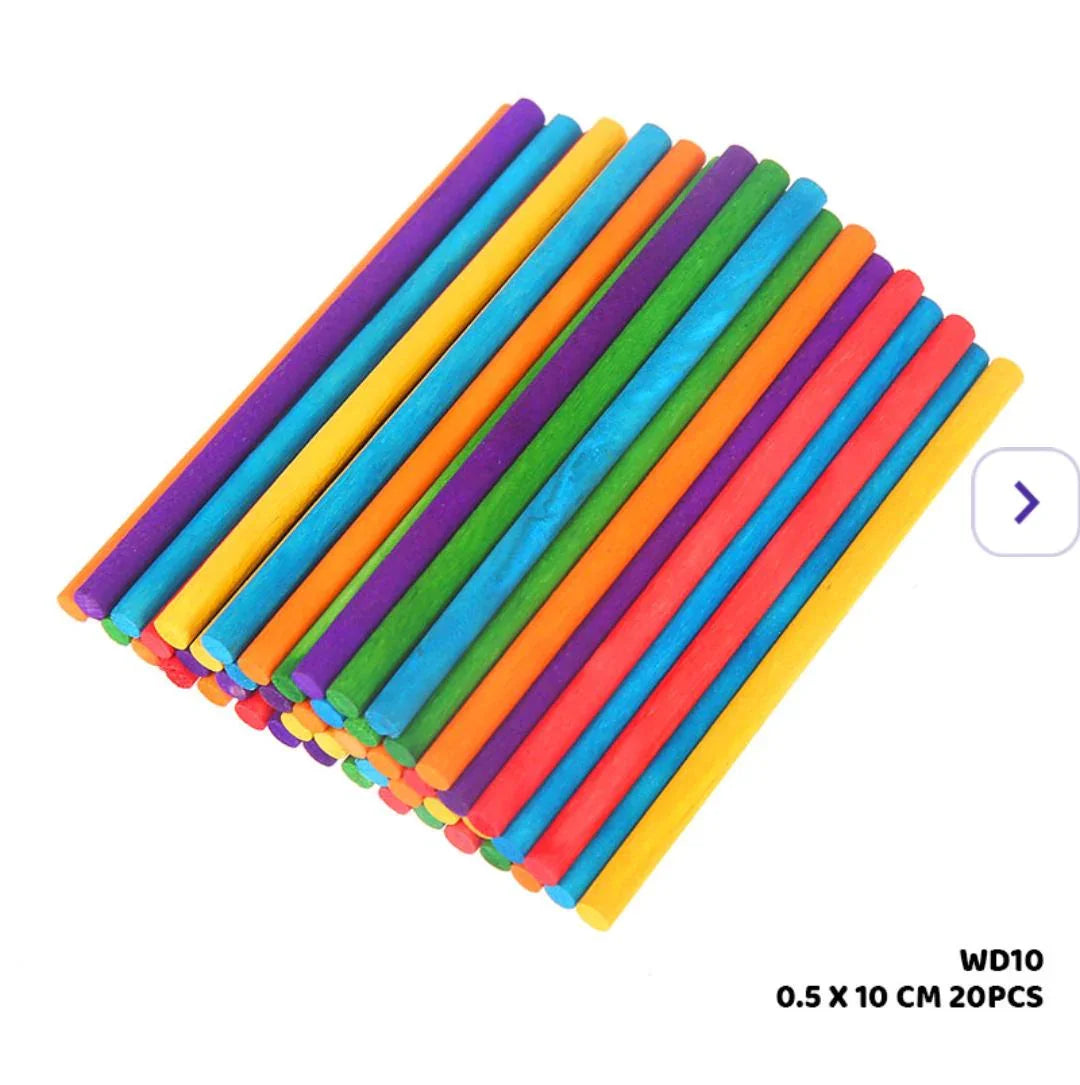 Wood Stick Color 0.5 X 10 Cm 20Pcs (Wd10)