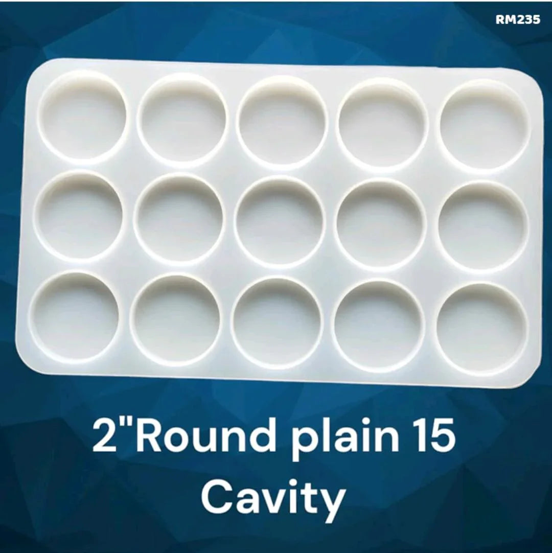 Rm235 Silicon 15 Cavity Plain Round Mold 50Mm
