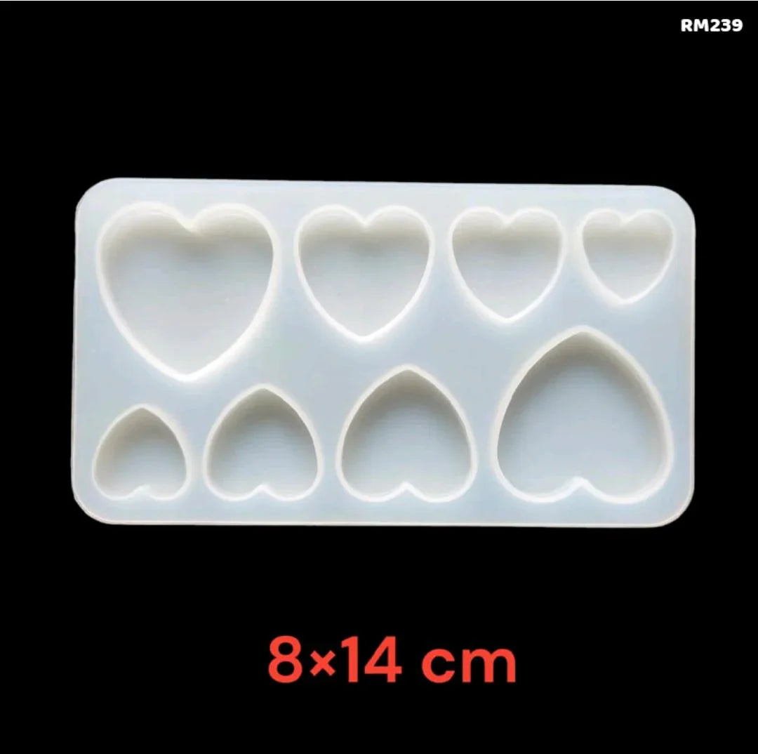 Rm239 Silicon 8 Cavity Heart Mold