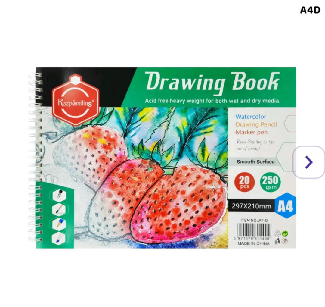 A4 Drawing Book 297X210Mm 20Page 250Gsm Spiral (A4D)