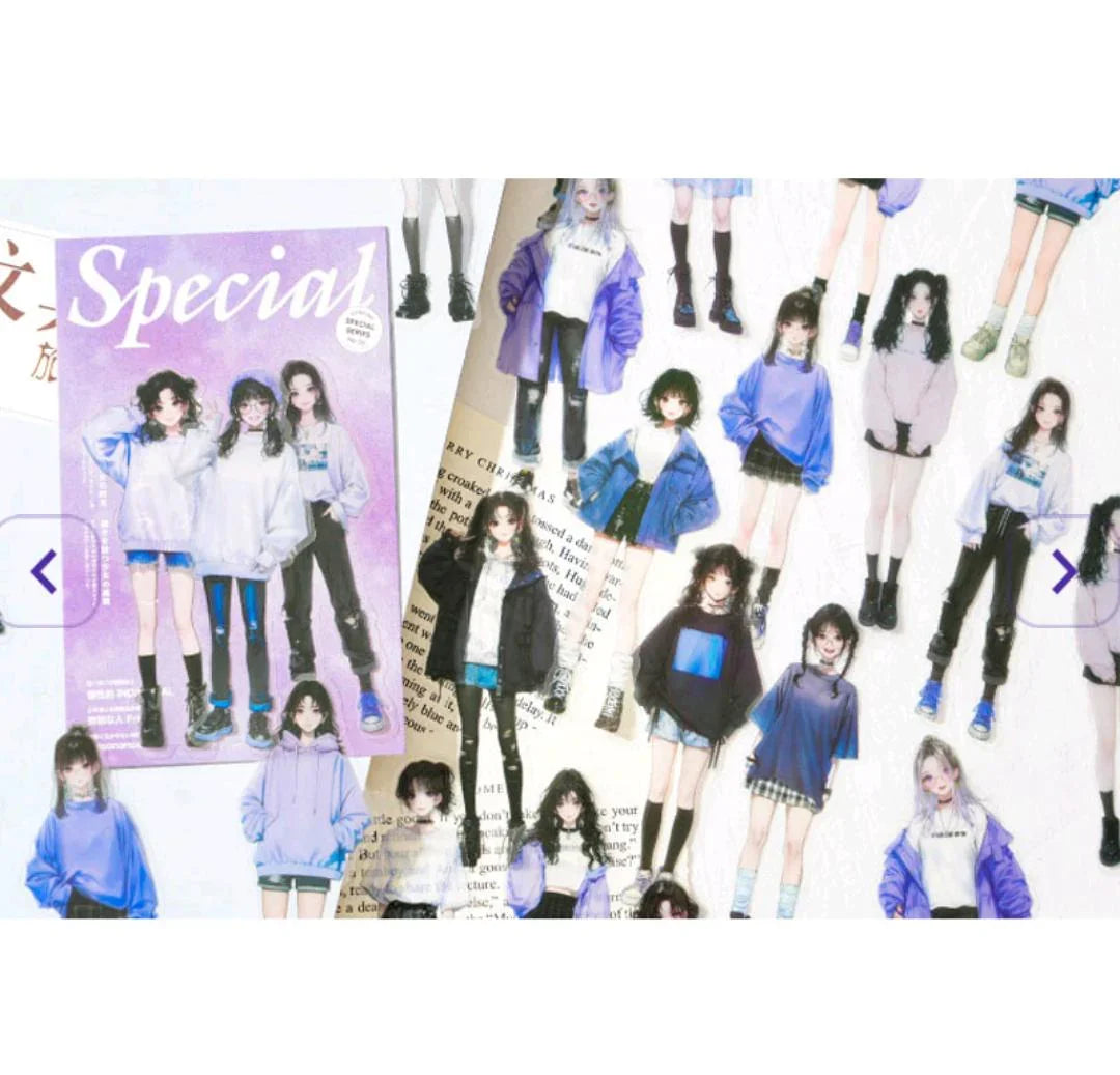 Mg0440210 Gilr Charcter Handbook Deco Sticker 10Pc