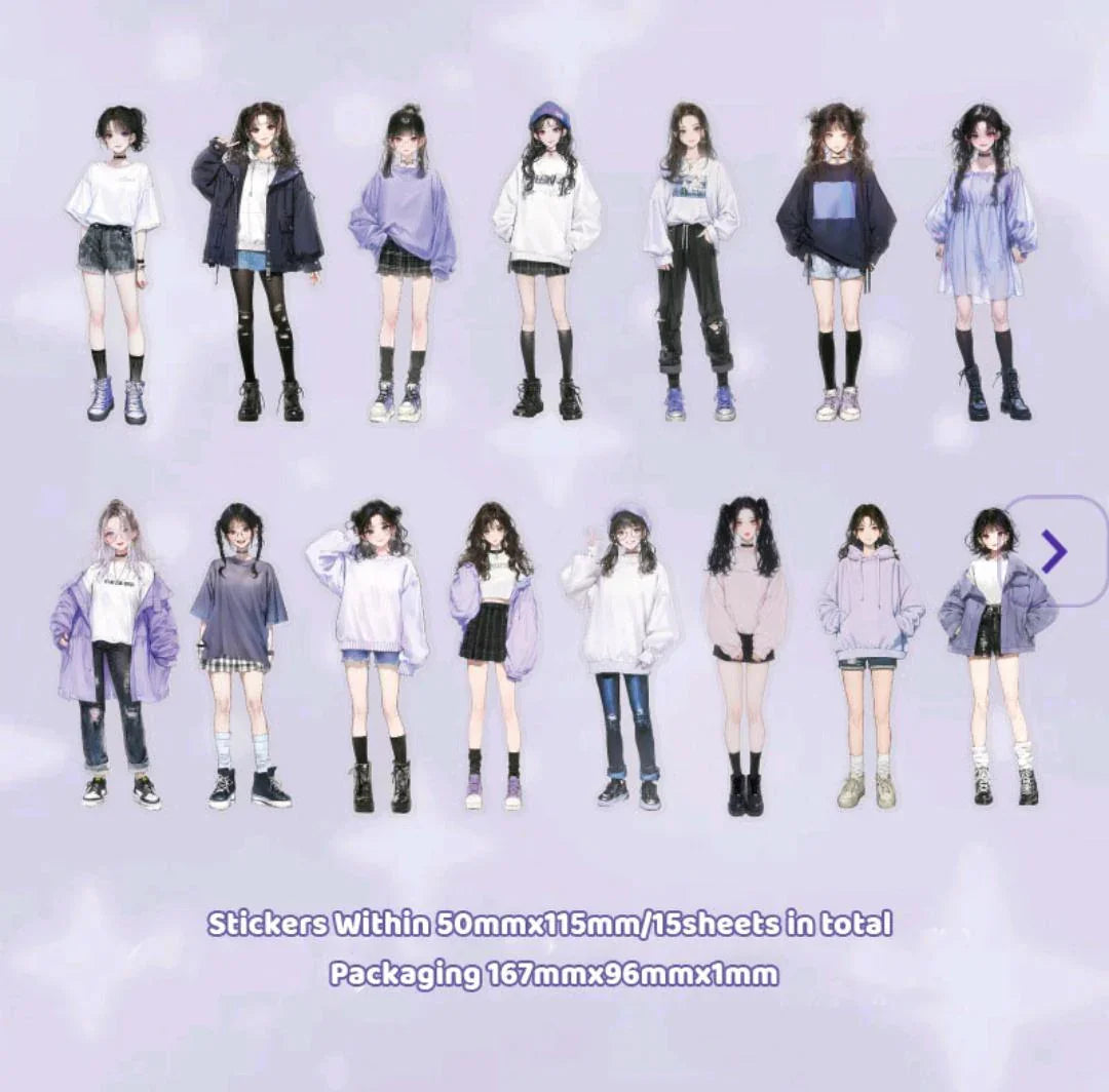 Mg0440210 Gilr Charcter Handbook Deco Sticker 10Pc