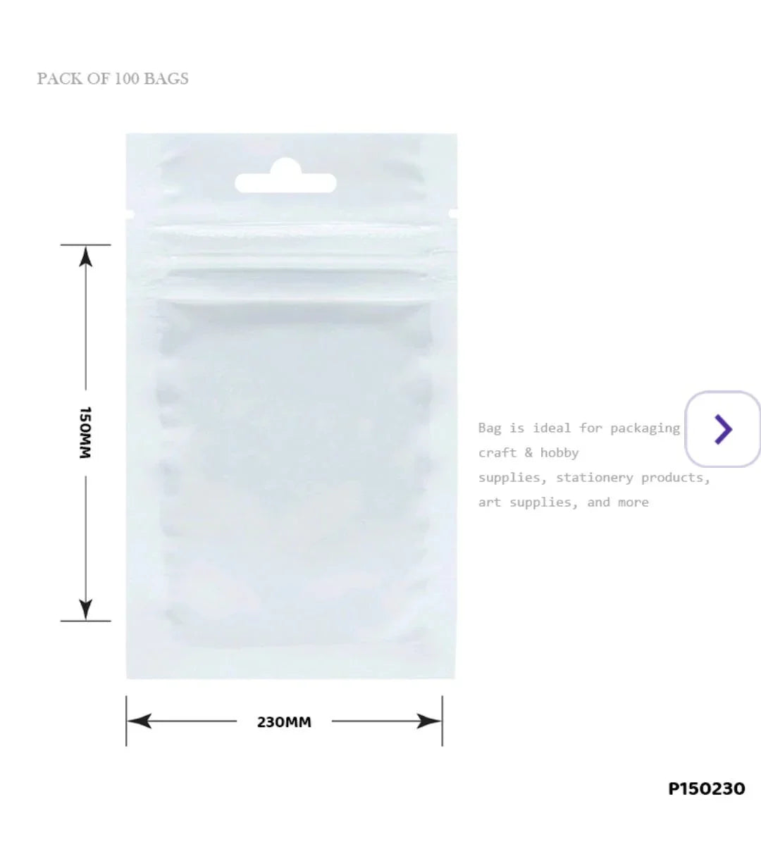 Pp Bag 150X230Mm 100Pcs P150230