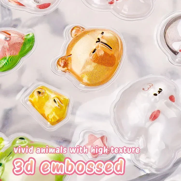 () Cute 3d Embossed animal Sticker for journaling, scrapbooking, gifting l Pack of 1 sheet