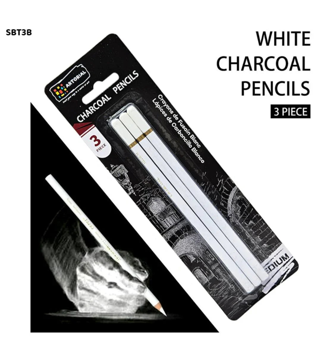3Pc White Charcole Pencil (Sbt-3B)