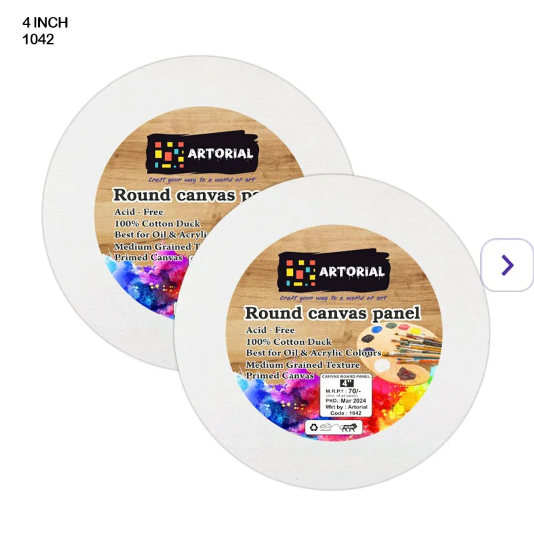 Ao Canvas Board Round  4 Inch (1042)