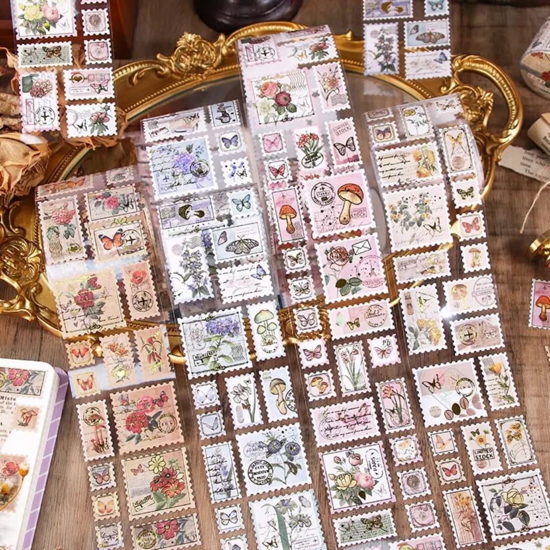 ( ) Vinatge Stamp washi tape l Pack of 1 roll l 6CMX 2meter long