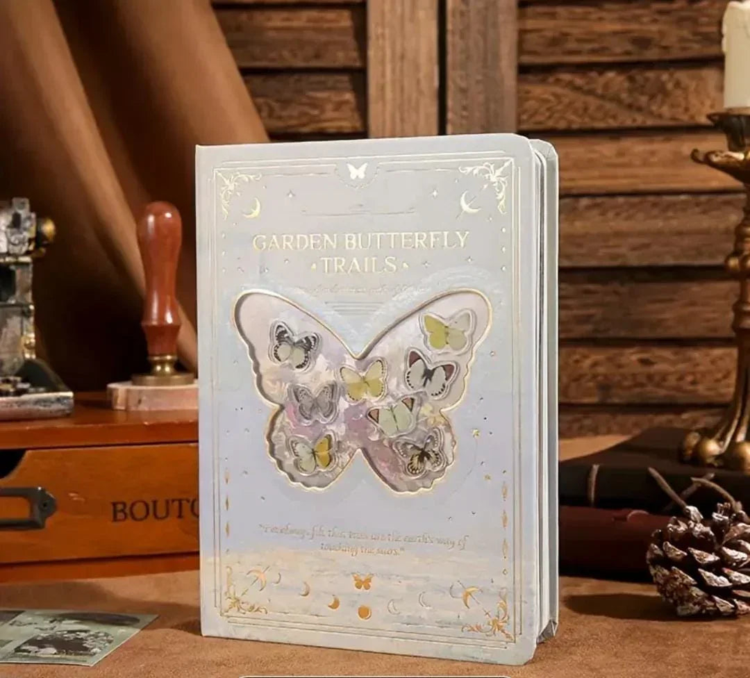 () Premium butterfly JUMBO journaling kit for 365 DAYS includes diary, tapes, stickers & sheets