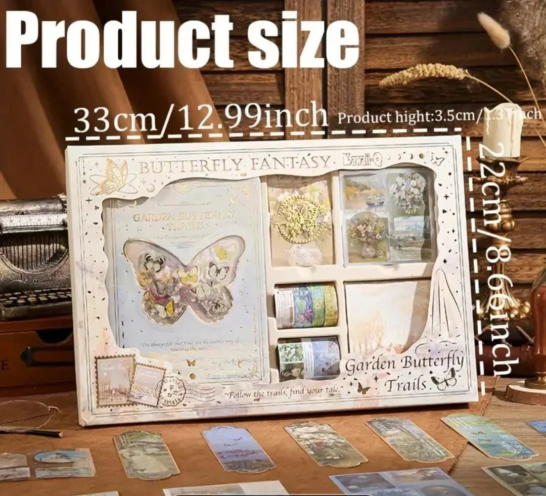 () Premium butterfly JUMBO journaling kit for 365 DAYS includes diary, tapes, stickers & sheets