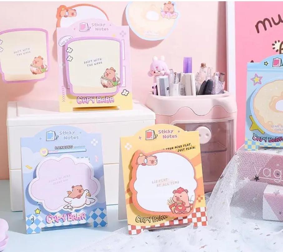 – Cute Capybara Sticky Notes (30 Sheets per Pack)