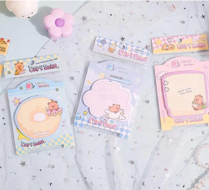 – Cute Capybara Sticky Notes (30 Sheets per Pack)